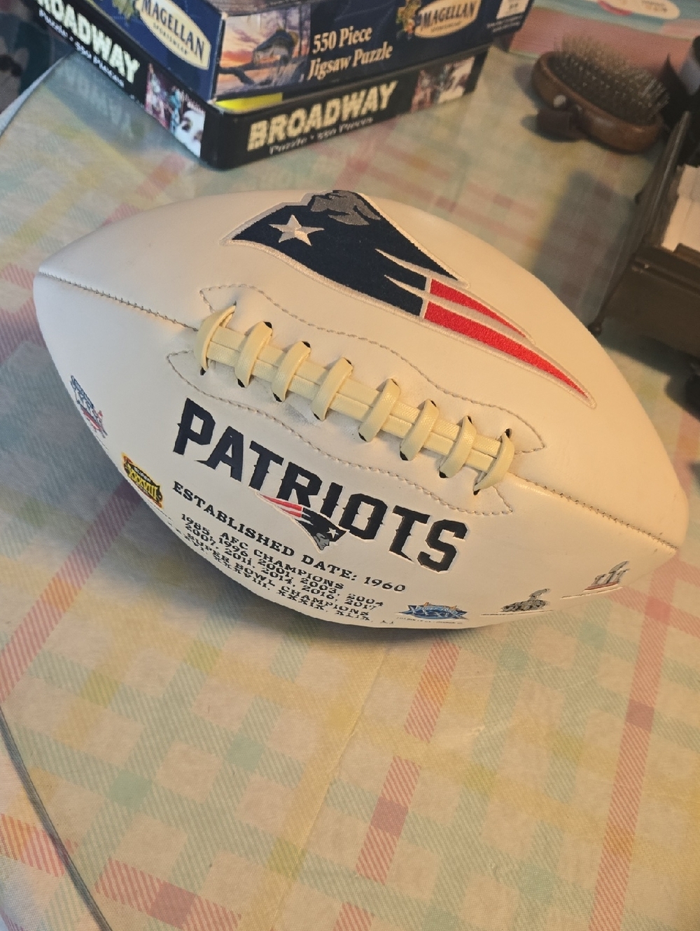 Rawlings White New England Patriots Autograph Football